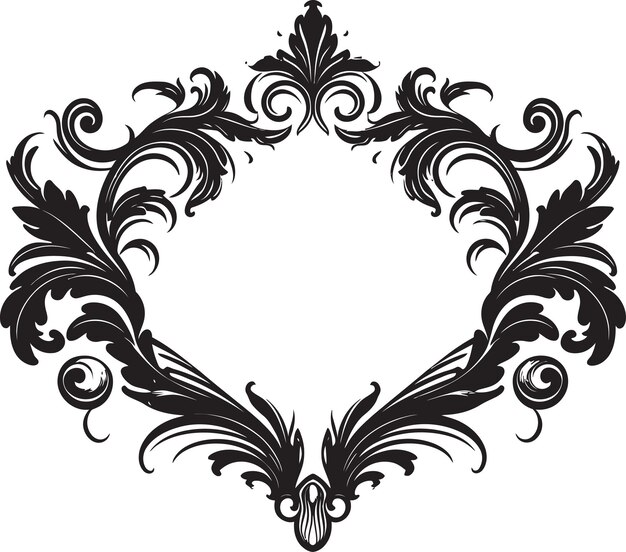 Artesanía monocromática de grandeza noble con toque decorativo real Realeza eterna Royal Black Vector Depi