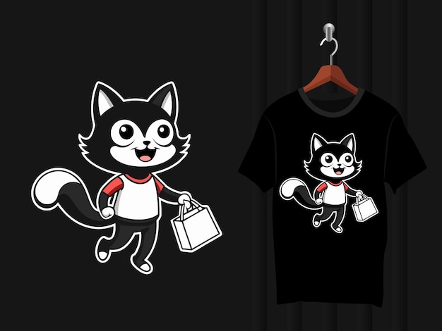 Artículo de diseño de la camiseta del perro con bolsa de compras