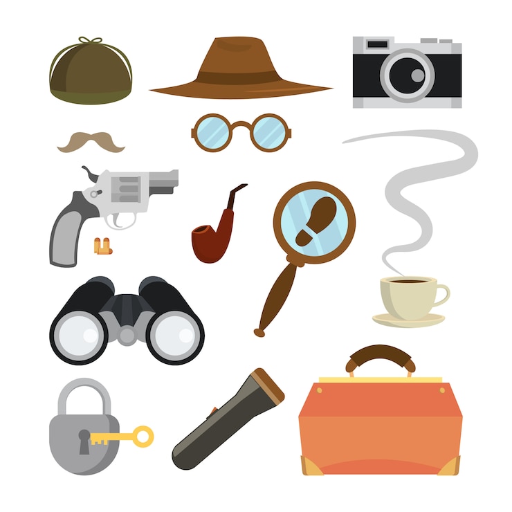 Vector artículos de detectives