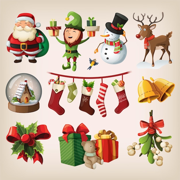 Vector artículos de navidad gran colección 7