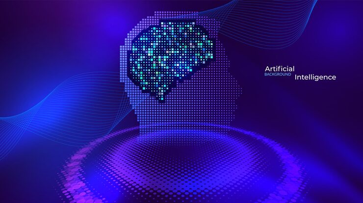 Vector artificial intelligence background abstract neural network flow with glowing data lines and particles futuristic machine learning deep neural system and digital technology concept vector