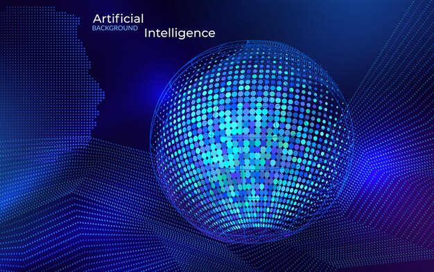 Artificial Intelligence Flow Background with Glowing Dots Lines and Particle Motion Futuristic AI Science and Digital Technology Visualization Concept Vector