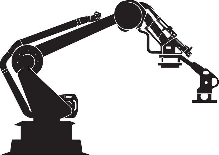 Vector artismo automatizado armamento robótico diseño del emblema tecnoinnovaciones táctiles logotipo vectorial de la mano