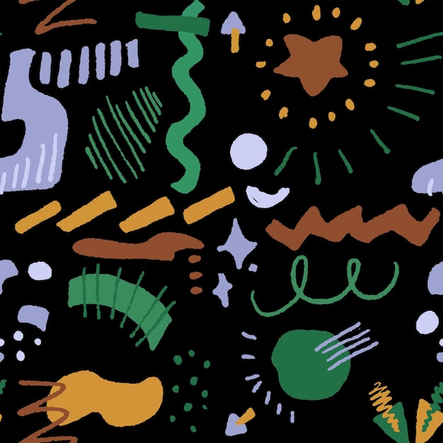 Artismo de doodle dibujado a mano de diseño monocromático sin costuras