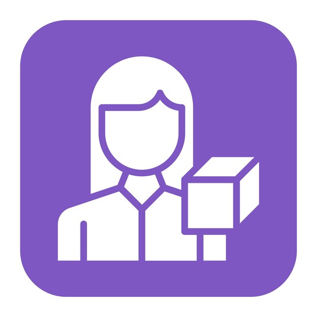 Artista 3D Imagen vectorial de icono femenino Se puede usar para el desarrollo de juegos