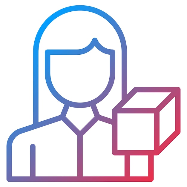 Artista 3D Imagen vectorial de icono femenino Se puede usar para el desarrollo de juegos
