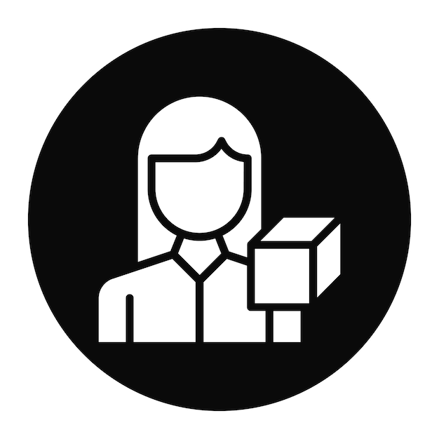 Artista 3D Imagen vectorial de icono femenino Se puede usar para el desarrollo de juegos