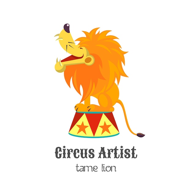El artista de circo es un león entrenado.