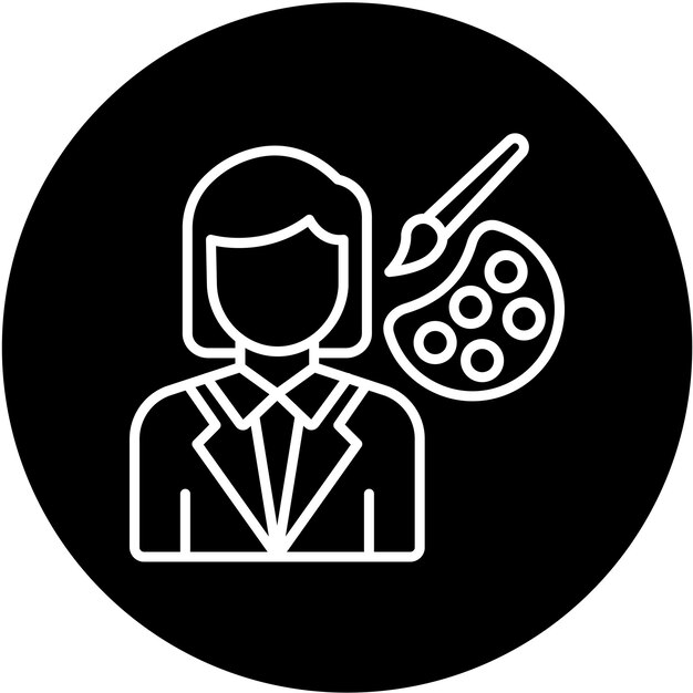 Artista de diseño vectorial Estilo de icono femenino