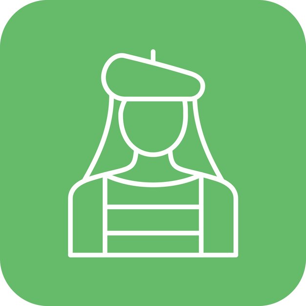 Artista Imagen vectorial de icono femenino Se puede utilizar para la creatividad