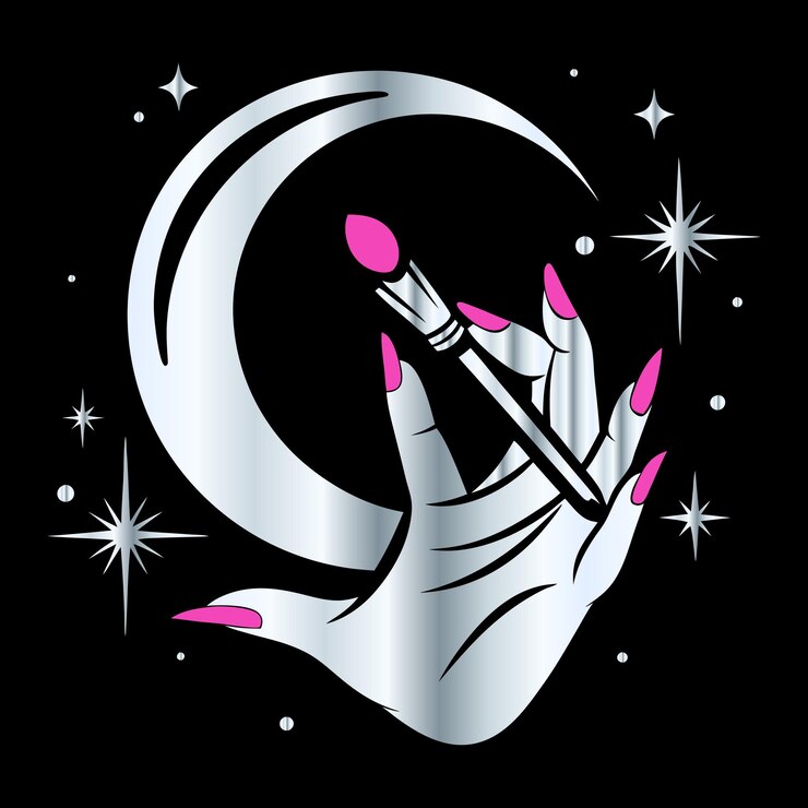 Vector artista de maquillaje de moda icon set mujeres maquillaje ampliador de esmalte de uñas en vector elegante