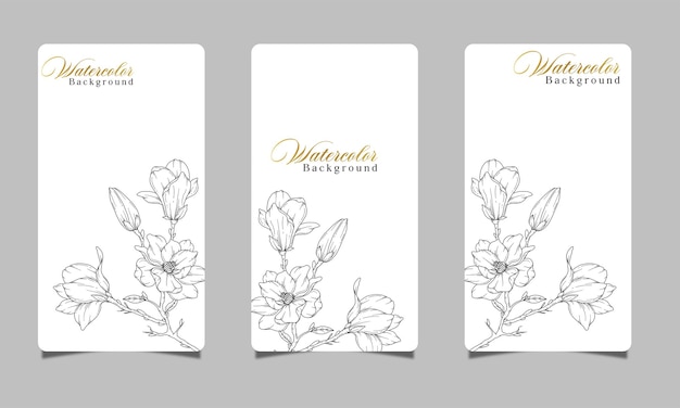 Artística de línea Primavera Floral plantilla de tarjeta de boda Flores Diseño de boda mínimo Vector de primavera
