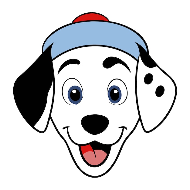 Artístico vectorial de la cabeza de un perro dálmata gracioso