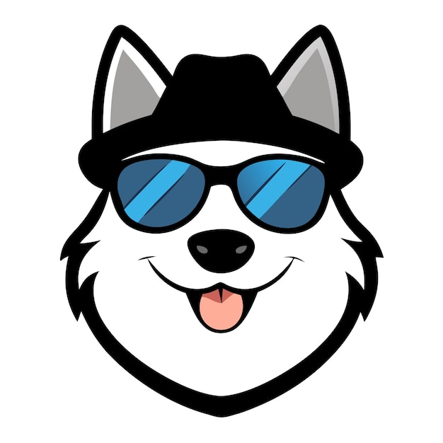 Artístico vectorial de la cabeza de un perro malamute de Alaska