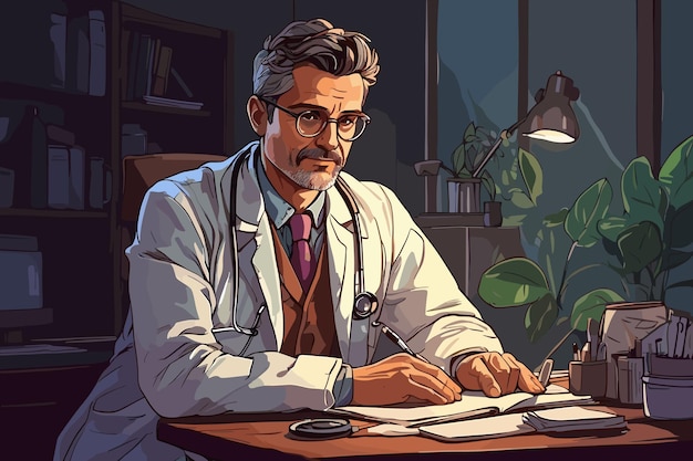 Artísticos bocetos de medicina de un cuaderno de médicos dibujado a mano