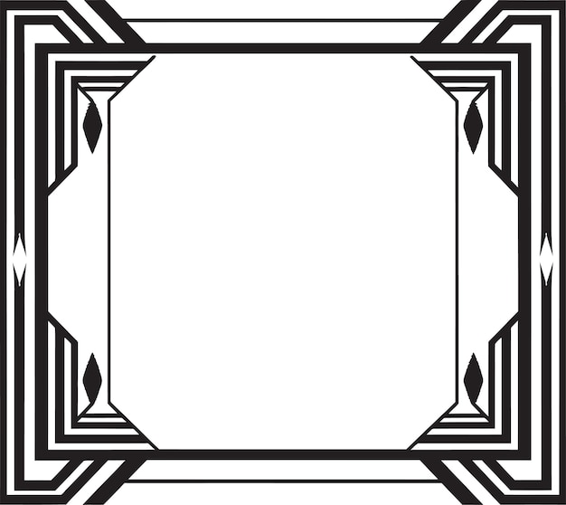 Vector artistry dio a conocer el diseño del logotipo vectorial de black art deco frame chic heritage monochrome emblem illust