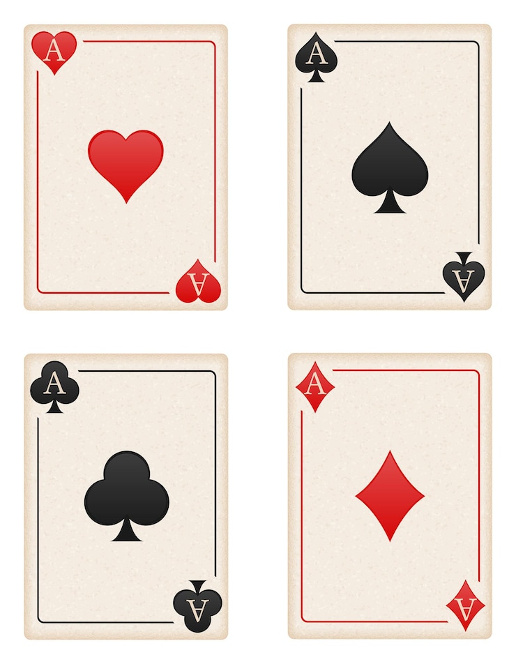 Vector as de cartas de casino aislado sobre fondo blanco.