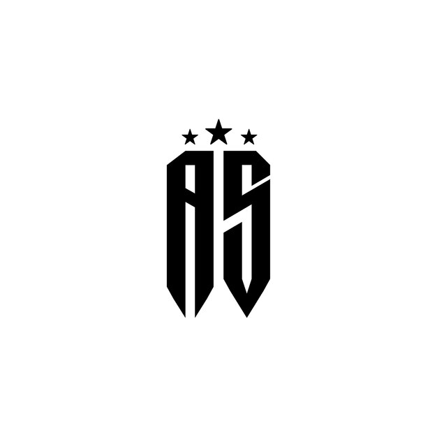 AS Monogram Logo Design letra texto nombre símbolo monocromo logotipo alfabeto carácter simple logo