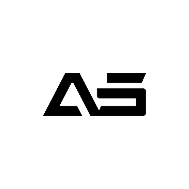 AS Monogram Logo Design letra texto nombre símbolo monocromo logotipo alfabeto carácter simple logo