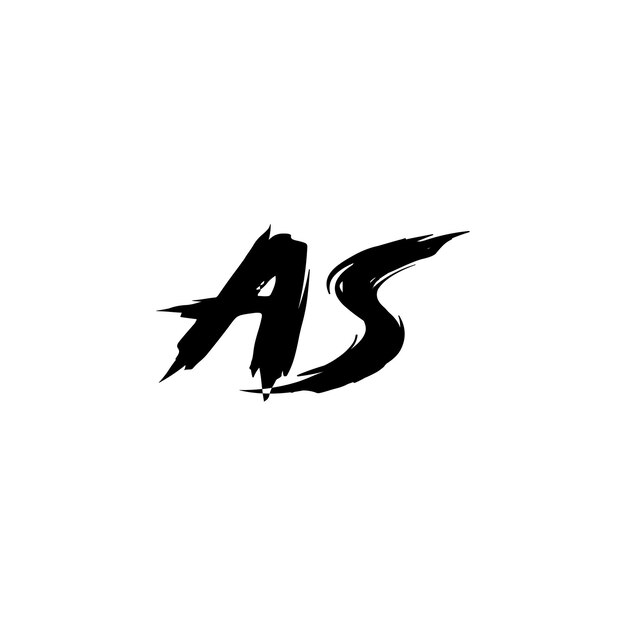 AS Monogram Logo Design letra texto nombre símbolo monocromo logotipo alfabeto carácter simple logo