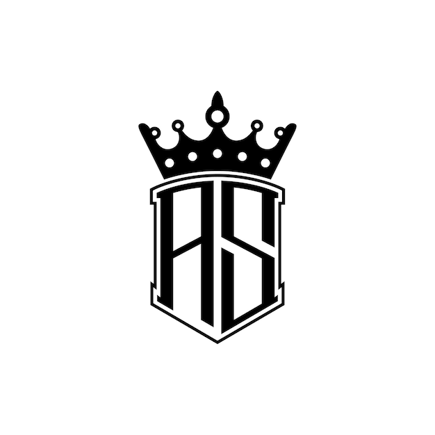 AS Monogram Logo Design letra texto nombre símbolo monocromo logotipo alfabeto carácter simple logo