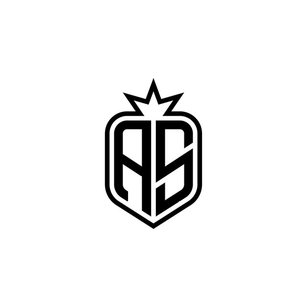 AS Monogram Logo Design letra texto nombre símbolo monocromo logotipo alfabeto carácter simple logo