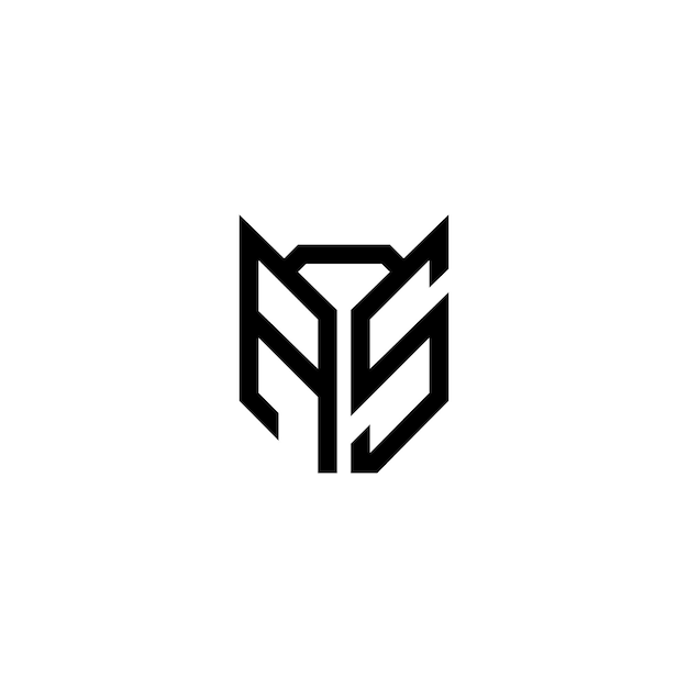 AS Monogram Logo Design letra texto nombre símbolo monocromo logotipo alfabeto carácter simple logo