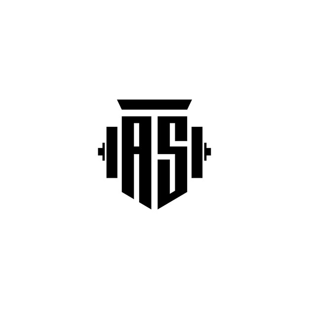 AS Monogram Logo Design letra texto nombre símbolo monocromo logotipo alfabeto carácter simple logo