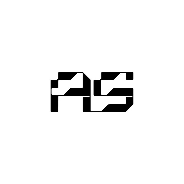 AS Monogram Logo Design letra texto nombre símbolo monocromo logotipo alfabeto carácter simple logo