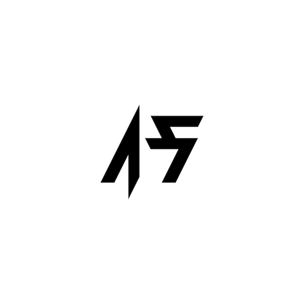 AS Monogram Logo Design letra texto nombre símbolo monocromo logotipo alfabeto carácter simple logo