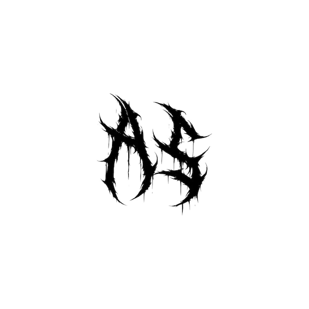 AS Monogram Logo Design letra texto nombre símbolo monocromo logotipo alfabeto carácter simple logo