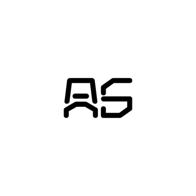 AS Monogram Logo Design letra texto nombre símbolo monocromo logotipo alfabeto carácter simple logo