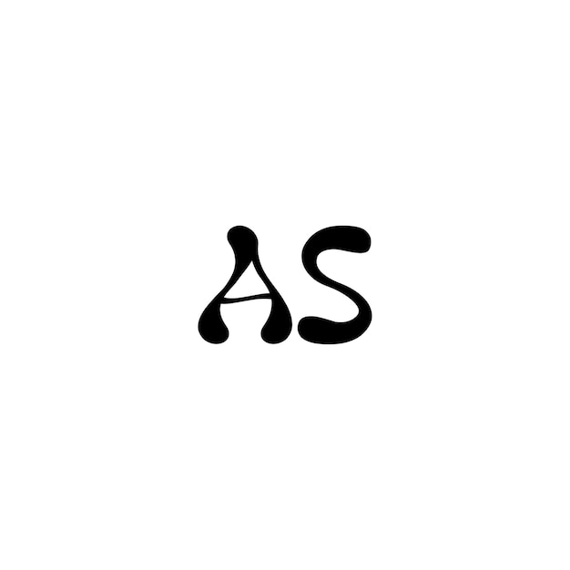 AS Monogram Logo Design letra texto nombre símbolo monocromo logotipo alfabeto carácter simple logo