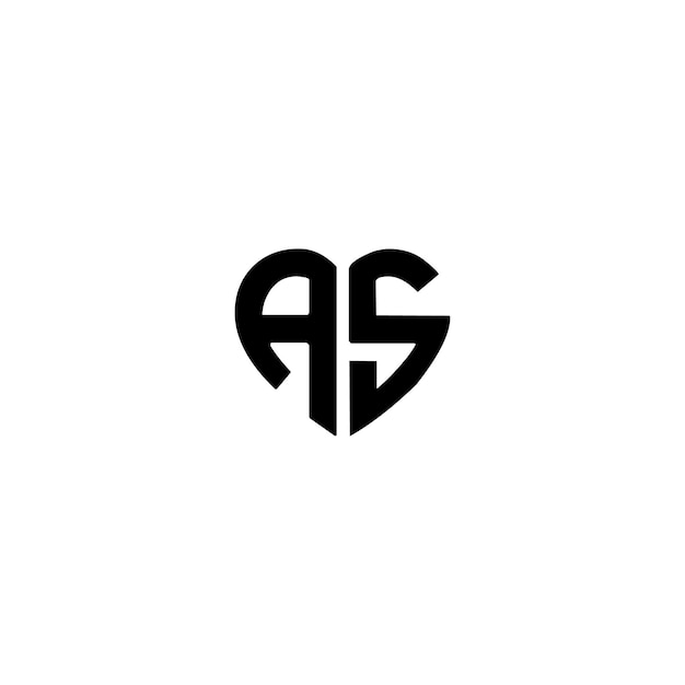 AS Monogram Logo Design letra texto nombre símbolo monocromo logotipo alfabeto carácter simple logo