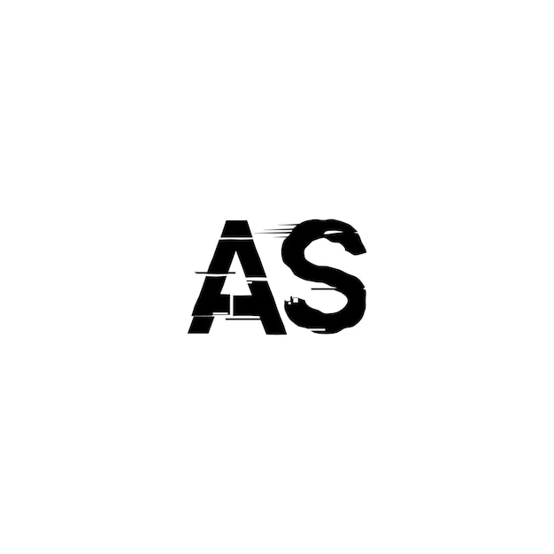 AS Monogram Logo Design letra texto nombre símbolo monocromo logotipo alfabeto carácter simple logo