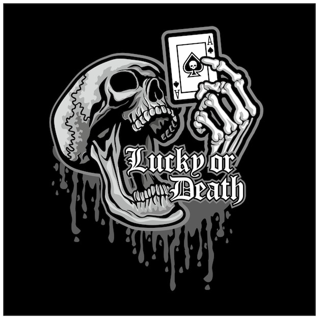 as de picas con calavera grunge diseño vintage camisetas