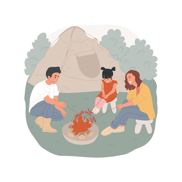 Asar salchichas ilustración vectorial de dibujos animados aislados