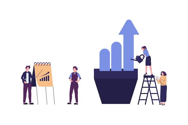 el ascenso de la carrera al éxito diseño vectorial de ilustración de estilo plano