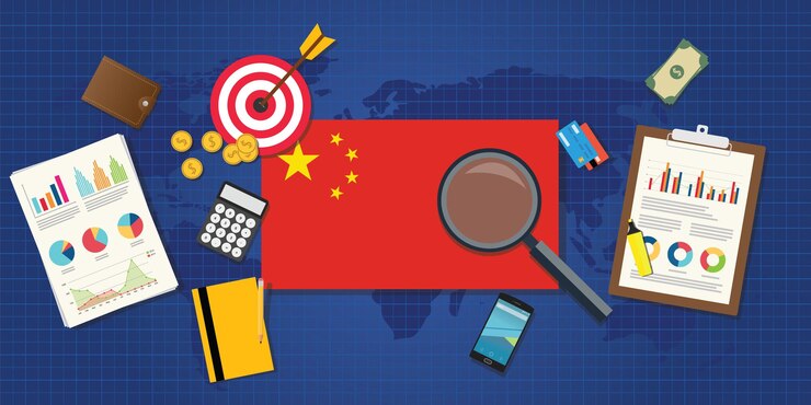 Vector ascenso económico de la economía de china