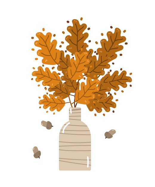 Ase con hojas de naranja de otoño festival de la cosecha feliz acción de gracias celebración de vacaciones concepto ilustración vectorial
