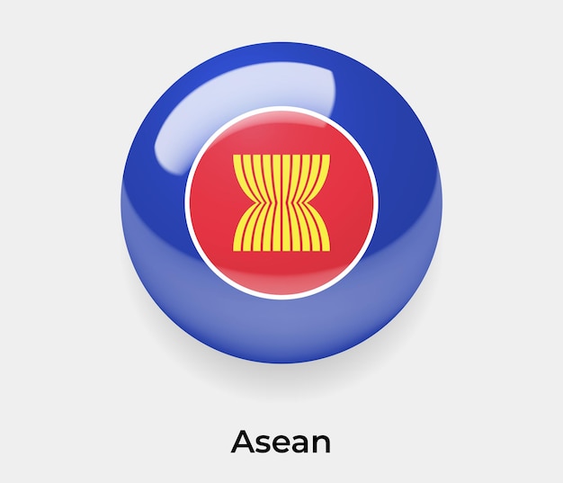 Asean bandera brillante burbuja icono vector ilustración