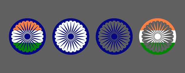 Vector ashok chakra estableció señales de la bandera india estableció ashoka chakra la condecoración militar más alta en tiempos de paz