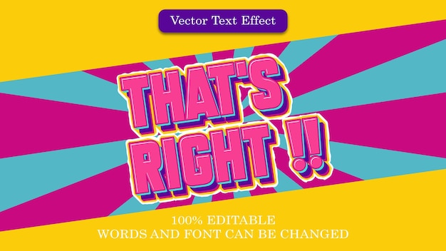 Vector así es colorido efecto de texto editable en 3d estilo pop