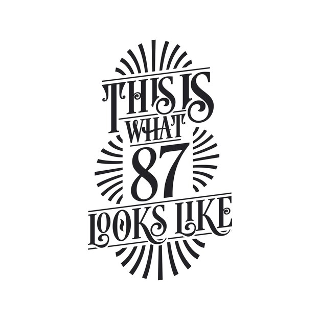 Así es como se ve 87 diseño de cita de cumpleaños número 87