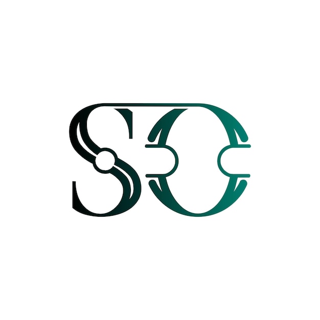 Así que creativo inicial moderno minimalista atemporal espacio negativo monograma diseño de logotipo de negocio