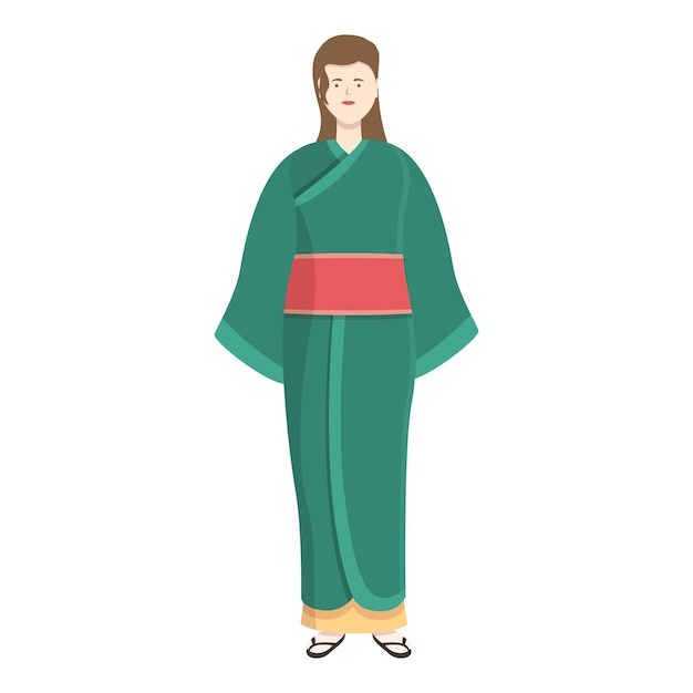 Asia dama icono dibujos animados vector mujer persona diseño de vestuario