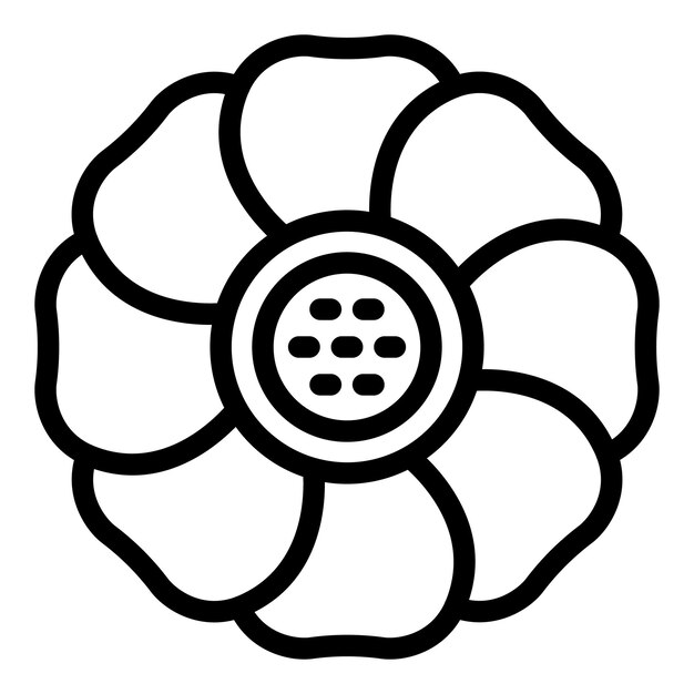 Asia rafflesia icono contorno vector flor planta parque orquídea