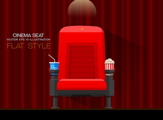 Vector asiento de cine plano