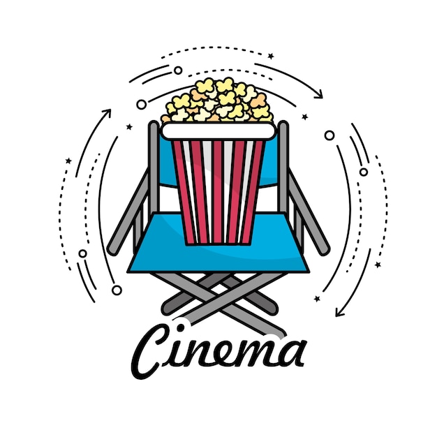 asiento del director con bocadillo de palomitas de maíz