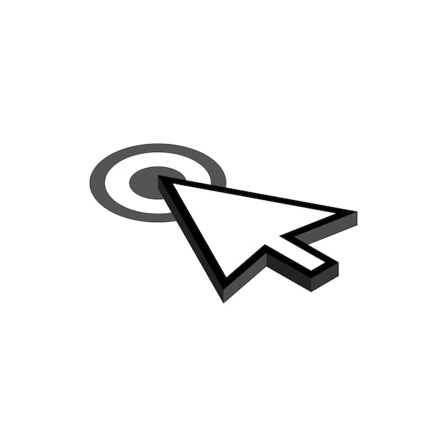 Asignación de espacio de trabajo con icono de cursor en estilo isométrico 3d aislado sobre fondo blanco